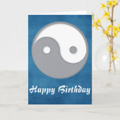 Grey Ying/Yang Bonne carte de voeux d'anniversaire (Fleur jaune)