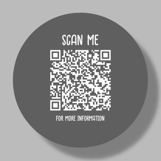 Grey | Zakelijke QR-code scanbaar Ronde Sticker