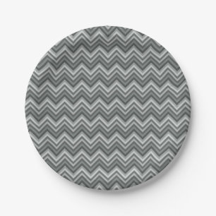 Grey Zig Zags Papieren Bordje