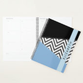 Grey Zigzag, Grey Chevron, Bleu, Votre Nom (Devant avec enveloppe)