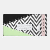 Grey Zigzag, Grey Chevron, Mint, Votre Nom (Clavier et souris)