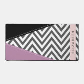 Grey Zigzag, Grey Chevron, Purple, Votre Nom (Recto)