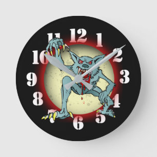 Greyback Werewolf Blood Red Full Moon Halloween Ronde Klok