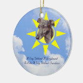 Greyhound a day without Dog Ornament (Links)