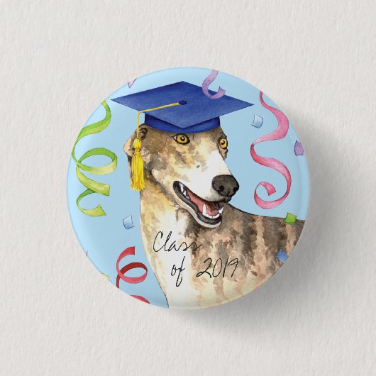 Greyhound Afstuderen Ronde Button 3,2 Cm (Voorkant)