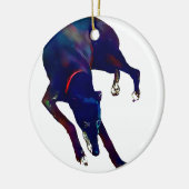 Greyhound Art Keramisch Ornament (Links)