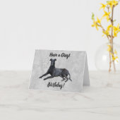 Greyhound Avoir une carte d'anniversaire Greyt (Fleur jaune)