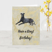 Greyhound Avoir une carte d'anniversaire Greyt (Fleur jaune)