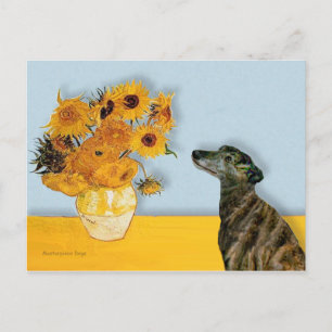 Greyhound (br2) - Zonnebloemen Briefkaart