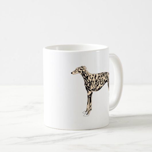 Greyhound Brindle Chien Mug (Devant droit)