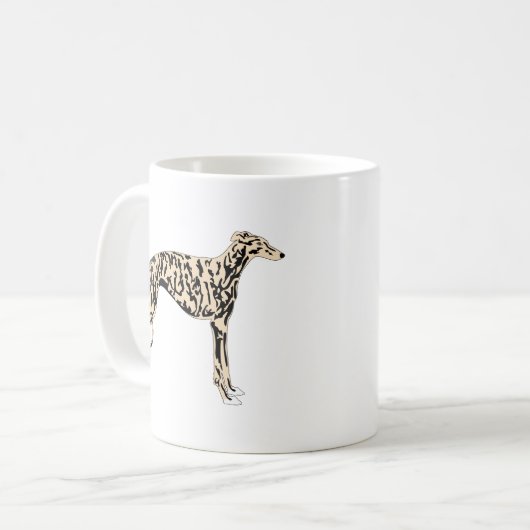 Greyhound Brindle Chien Mug (Devant gauche)