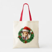 Greyhound Christmas Wreath Tote Bag (Achterkant)