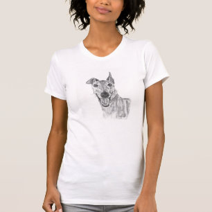 Greyhound Closeup Drawing T-shirt