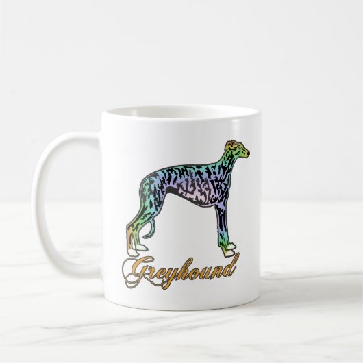 Greyhound Coloré Brindle Mug (Gauche)