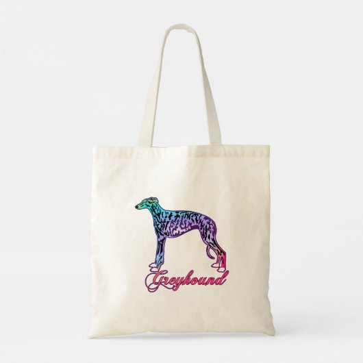 Greyhound Colorful Brindle Canvas tas (Achterkant)