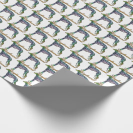 Greyhound Colorful Brindle Wrapping Paper Cadeaupapier