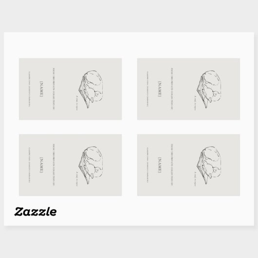 Greyhound- Custom Ex libris bookplate  Rechthoekige Sticker (Vel)