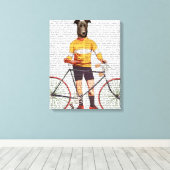 Greyhound Cyclist Canvas Afdruk (Insitu (Houten vloer))
