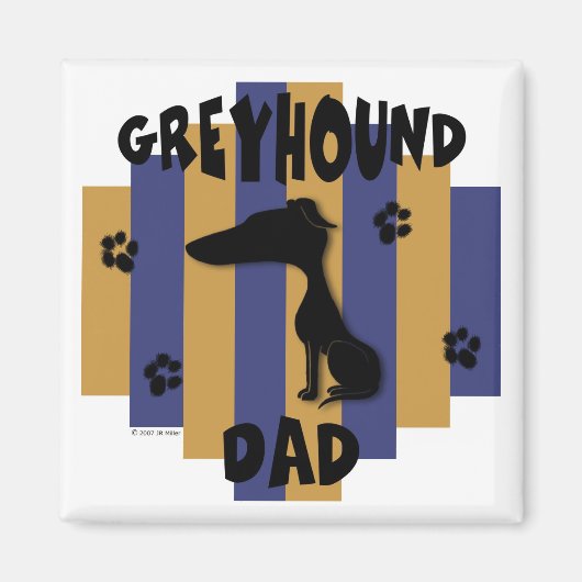 Greyhound Dad Magnet Magneet (Voorkant)