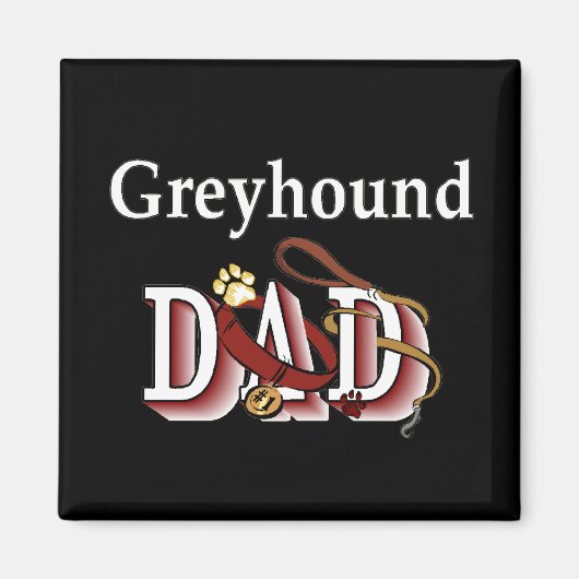 greyhound dad Magnet Magneet (Voorkant)