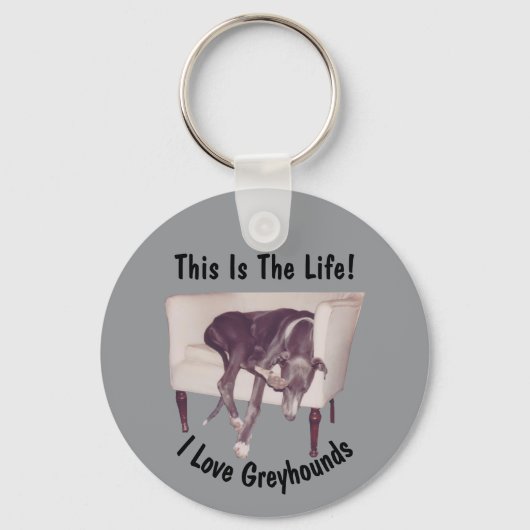 Greyhound Dit Is Het Leven  Sleutelhanger (Voorkant)