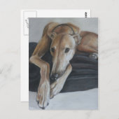 Greyhound Dog Art Briefkaart (Voorkant / Achterkant)