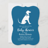 Greyhound Dog Baby shower Boy Blue Kaart (Voorkant)