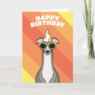 Greyhound Dog Birthday Kaart