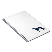 Greyhound Dog Black Waterverf Silhouette Notitieboek (Rechterzijde)