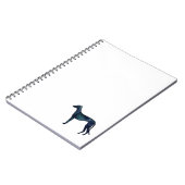 Greyhound Dog Black Waterverf Silhouette Notitieboek (Linkerzijde)