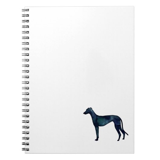 Greyhound Dog Black Waterverf Silhouette Notitieboek (Voorkant)