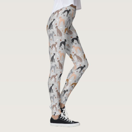 Greyhound Dog Bones and Paws Leggings (Droite)