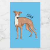 Greyhound dog cartoon illustration voedselcontainer etiket (Enkel label)