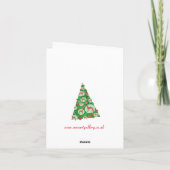 Greyhound Dog Cute Silhouette kerstboom Kaart (Achterkant)