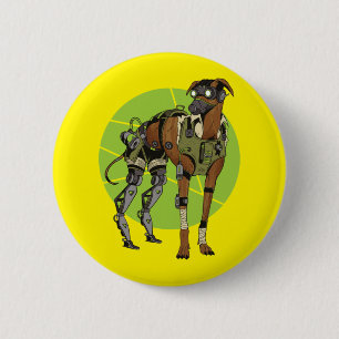 Greyhound Dog Cyborg Design Ronde Button 5,7 Cm