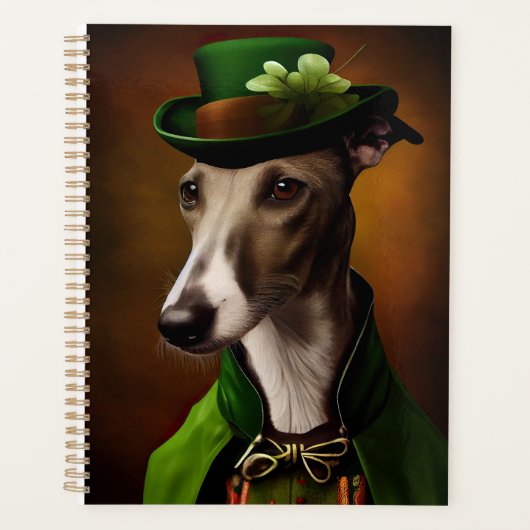 Greyhound Dog en tenue de la Saint Patrick (Devant)