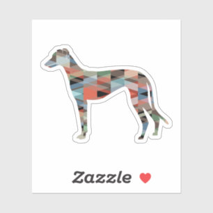 Greyhound Dog Geometric Pattern Silhouette Pset Sticker