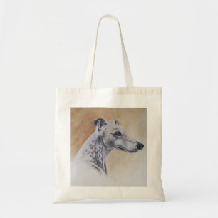 Greyhound Dog Geschilderd in Waterverf Tote Bag