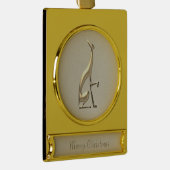 Greyhound Dog Gold Verguld Banner Ornament (Rechts)