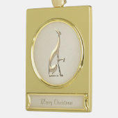 Greyhound Dog Gold Verguld Banner Ornament (Links)