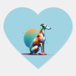 Greyhound Dog Hart Sticker