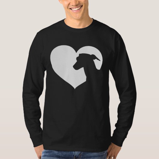 Greyhound Dog Heart Silhouette  Greyhound T-shirt (Voorkant)