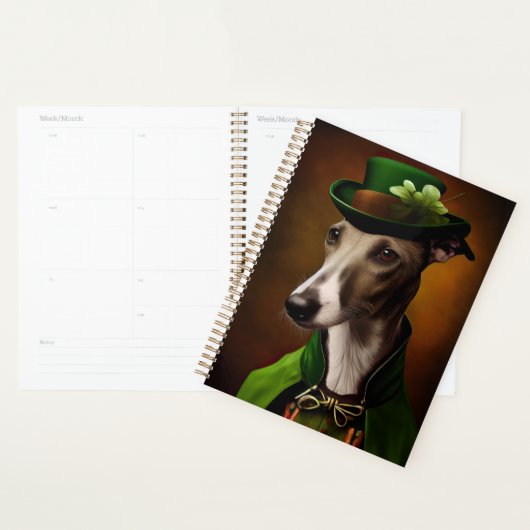 Greyhound Dog in St. Patrick's Day Dress Planner (Display)