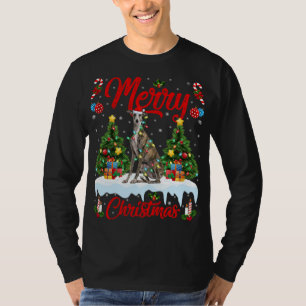 Greyhound Dog Lights - kerstboom - Santa Greyhound T-shirt