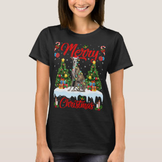 Greyhound Dog Lights - kerstboom - Santa Greyhound T-shirt