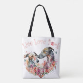 Greyhound Dog Mom Floral Draagtas (Achterkant)
