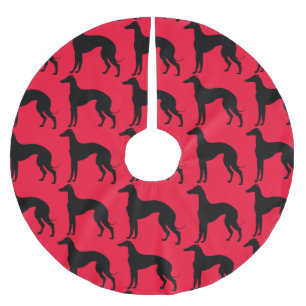 Greyhound Dog Pattern Black Silhouette Kerstboom Rok
