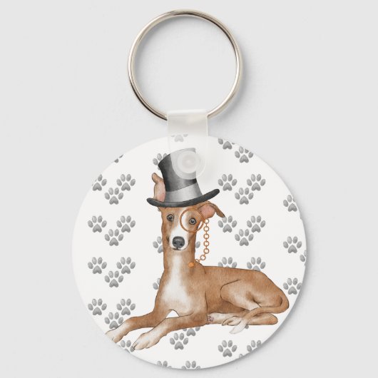 Greyhound Dog Paws Pattern Sleutelhanger (Voorkant)