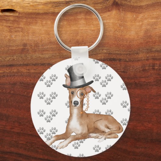 Greyhound Dog Paws Pattern Sleutelhanger (Voorkant)