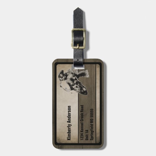 Greyhound Dog Portrait Custom Bagagelabel (Voorkant verticaal)